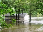 No sump pump would help with the water overflowing the banks of the Croton River in Croton on Hudson in Westchester County